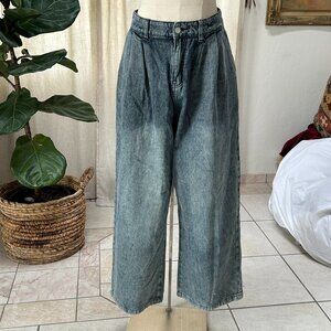 Y2K Slouchy Extra Wide Leg Denim Low Rise Drape Jeans Womens M